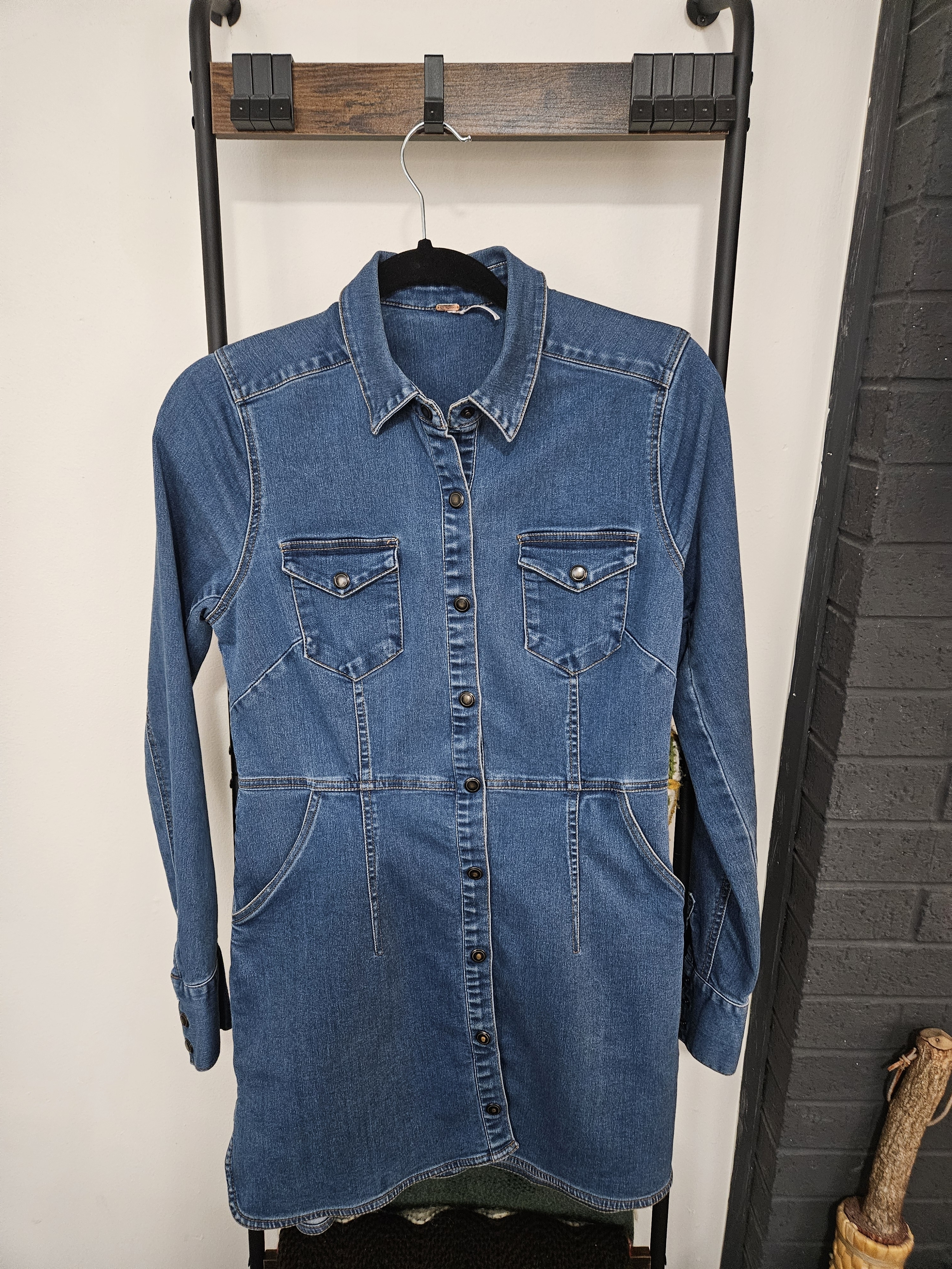 Free People Blue Denim Mini Dress